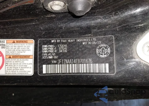 2014 Scion Fr-S Monogram из США, поврежденный, VIN JF1ZNAA14E8701676